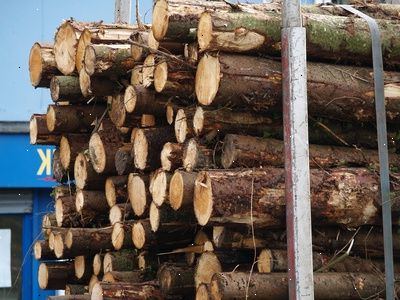 Sådan finder tilbagediskonterede tømmer. Tømmer er træ, der primært anvendes til byggeri.